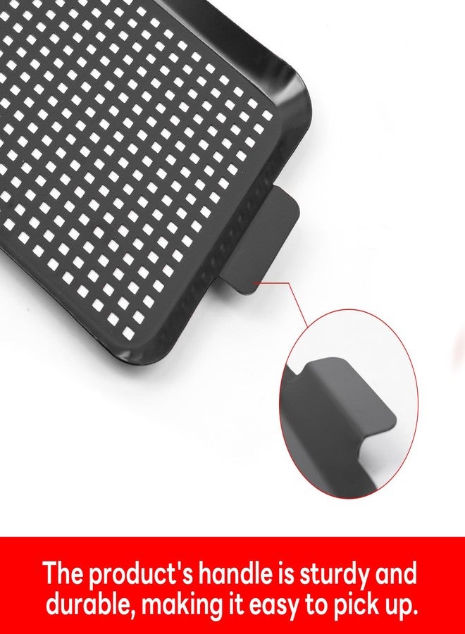 minyuexia Grill Tray Set Of 2 Outdoor Grill Pans Tray Grill Pans with Hole Nonstick Barbecue Grilling Baskets for Outdoor Camping Vegetable Meat (2 grill pan) - Image 5